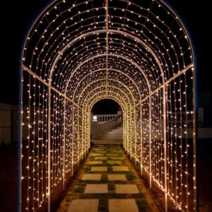 ریسه سوزنی ۵۰ متری سیم سفید ضدآب با نور LED ریز و درخشان، مناسب برای دکور اتاق، حیاط و مراسم