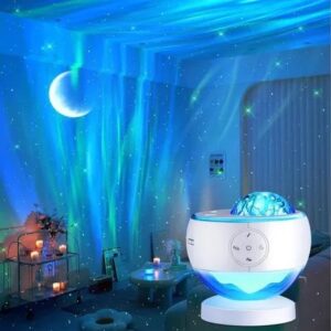 افکت شفق قطبی چراغ روی سقف اتاق با رنگ های متنوع