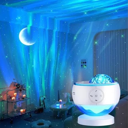 افکت شفق قطبی چراغ روی سقف اتاق با رنگ های متنوع